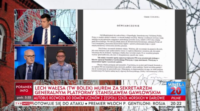 Wałęsa zapowiada pozew przeciwko TVP Info. „Żenujący poziom stacji, przesycony tanią propagandą”