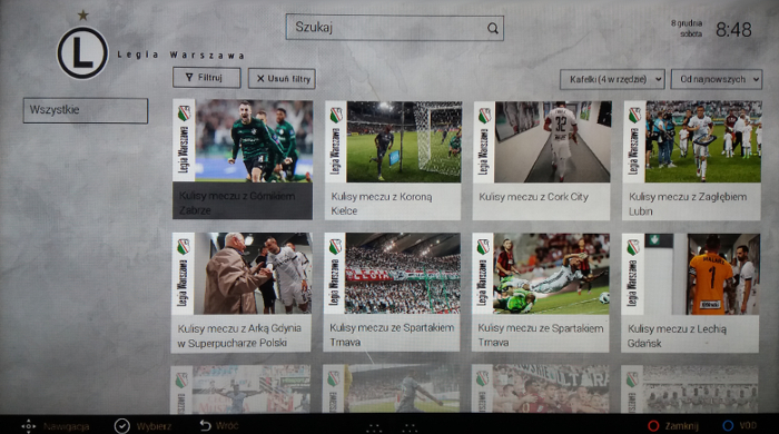 Legia Warszawa na platformie hybrydowej MUX 8
