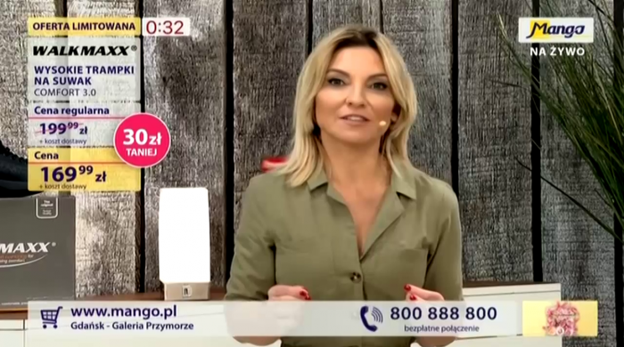 Marzena Sienkiewicz prowadzącą „Mango na żywo”