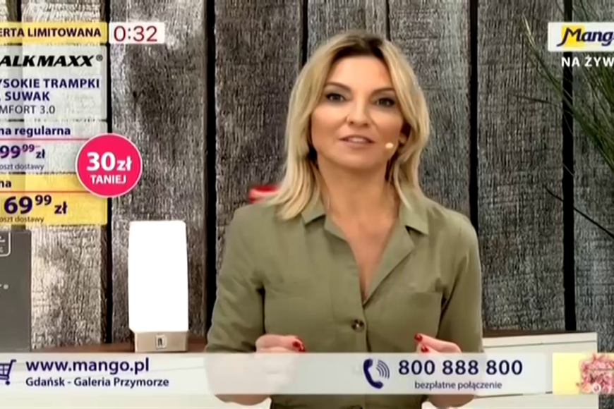 Marzena Sienkiewicz prowadzącą „Mango na żywo”
