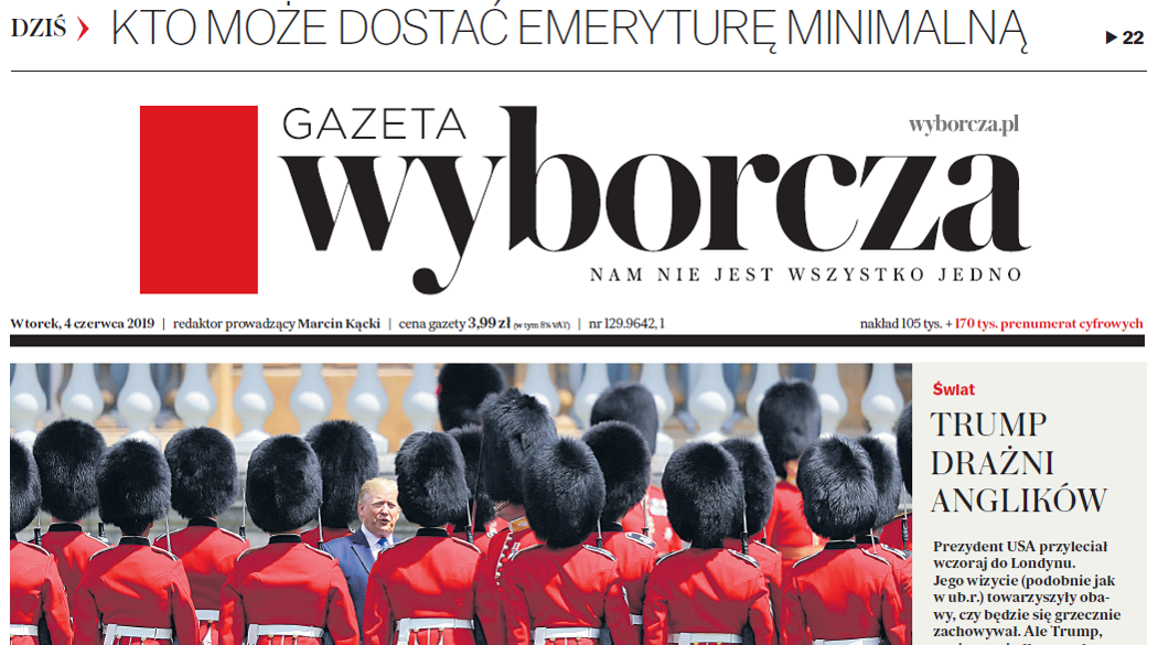 Okładka Gazety Wyborczej
