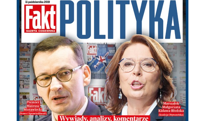 Piątkowe wydanie dziennika Fakt z dodatkiem „Fakt Polityka Wybory 2019”