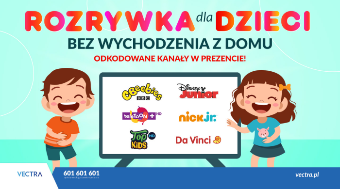 Sieć kablowa Vectra odkodowała sześć kanałów z programami dla dzieci