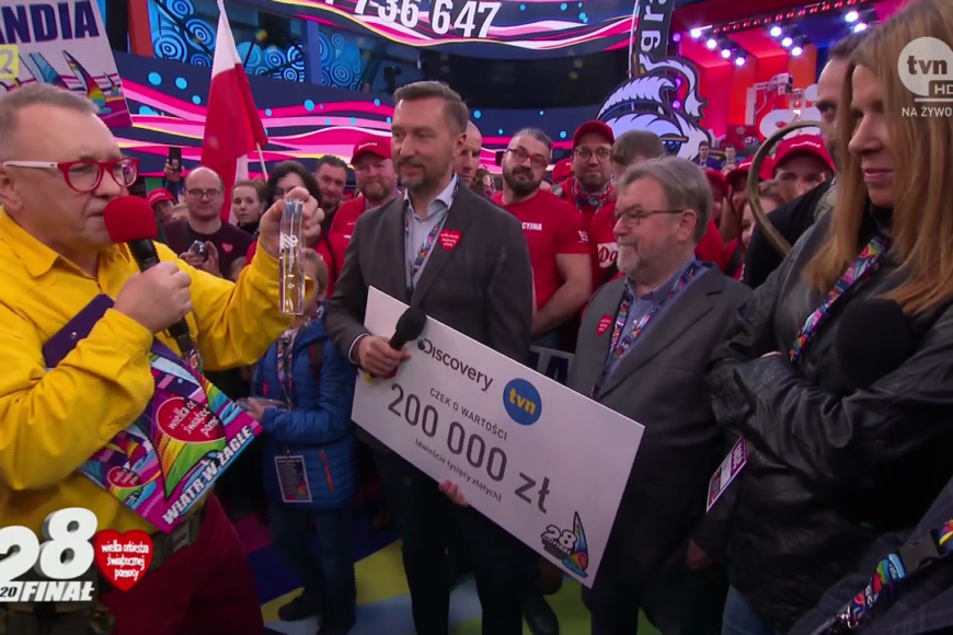 Wielka Orkiestra Świątecznej Pomocy gra po raz 29. Głównym partnerem telewizyjnym TVN Grupa Discovery