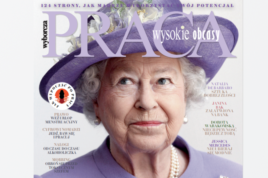 Wysokie Obcasy Praca z królową Elżbietą II na okładce