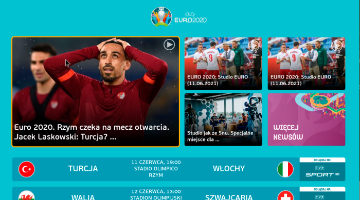TVP Sport z aplikacją na Smart TV. Specjalny serwis o EURO 2020 w HbbTV
