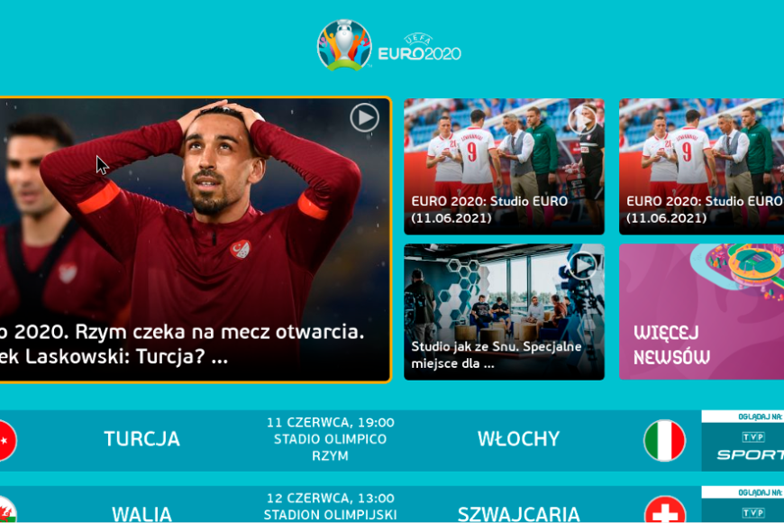 TVP Sport z aplikacją na Smart TV. Specjalny serwis o EURO 2020 w HbbTV