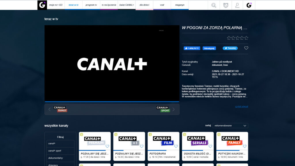 nc+go - kanały na żywo