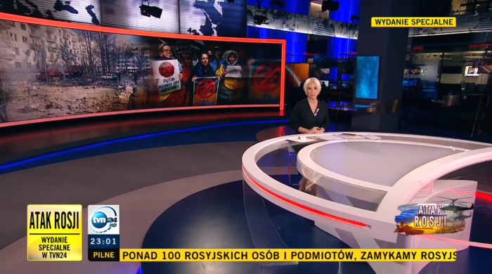 Kanały informacyjne z całonocną emisją w związku z atakiem Rosji na Ukrainę [FOTO]