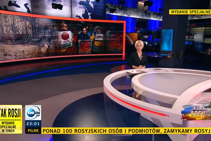 Kanały informacyjne z całonocną emisją w związku z atakiem Rosji na Ukrainę [FOTO]