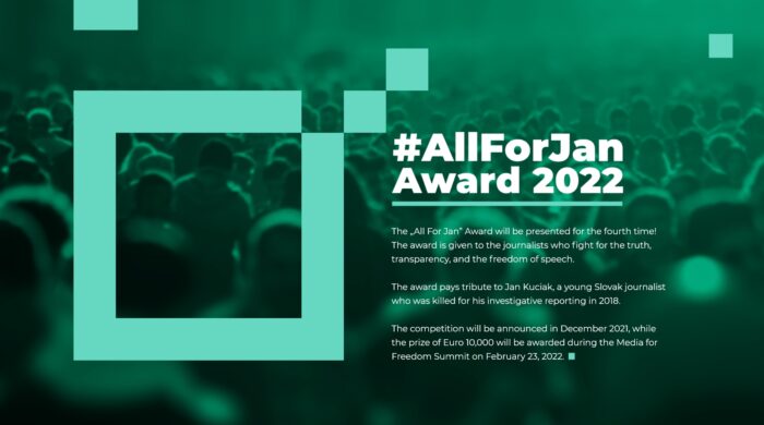 Trzech dziennikarzy z Europy Środkowej nominowanych do nagrody #AllForJan Award