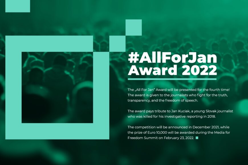 Trzech dziennikarzy z Europy Środkowej nominowanych do nagrody #AllForJan Award