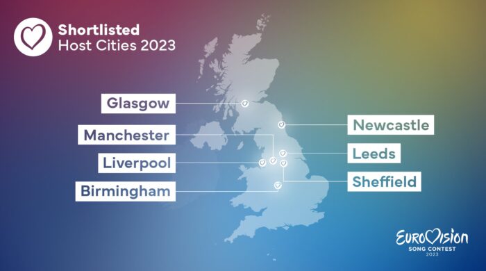 BBC zaprezentowało krótką listę miast, które mogą zorganizować Eurowizję 2023