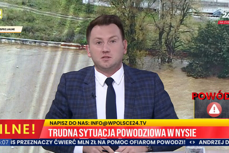 „Sympatyczny prezenter” Adam Giza pracownikiem wPolsce 24