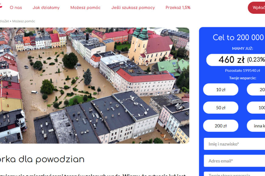 Fundacja Radia ZET rusza z pomocą dla powodzian