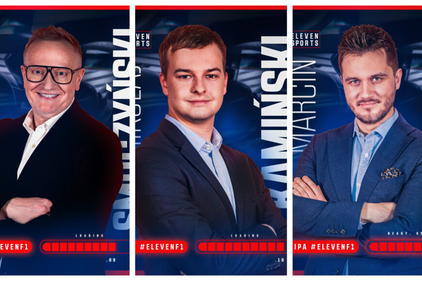 Trzy kolejne twarze w zespole transmisji F1 Eleven Sports. Wśród nich komentator żużla